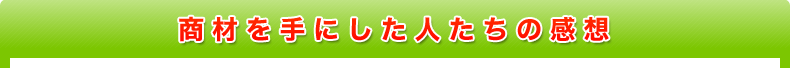 商材を手にした人たちの感想